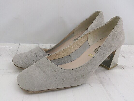 ◇ INTER-CHAUSSURES イタリア製 スクエアトゥ ヒール パンプス シューズ サイズ 36 グレー レディース E 【中古】(4)