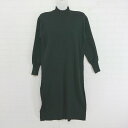 ◇ green label relaxing UNITED ARROWS サイドスリット 長袖 膝下丈 ニットワンピース ブラック レディース E 【中古】