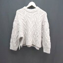 ◇ Lawy by Corners ケーブルニット クルーネック スリット カジュアル 長袖 セーター サイズM ベージュ レディース E 【中古】