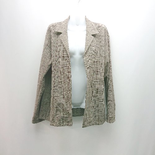◇ COMME CA ISM チェック柄 カジュアル シンプル ベーシック 長袖 ジャケット サイズM ベージュ レディース E 【中古】
