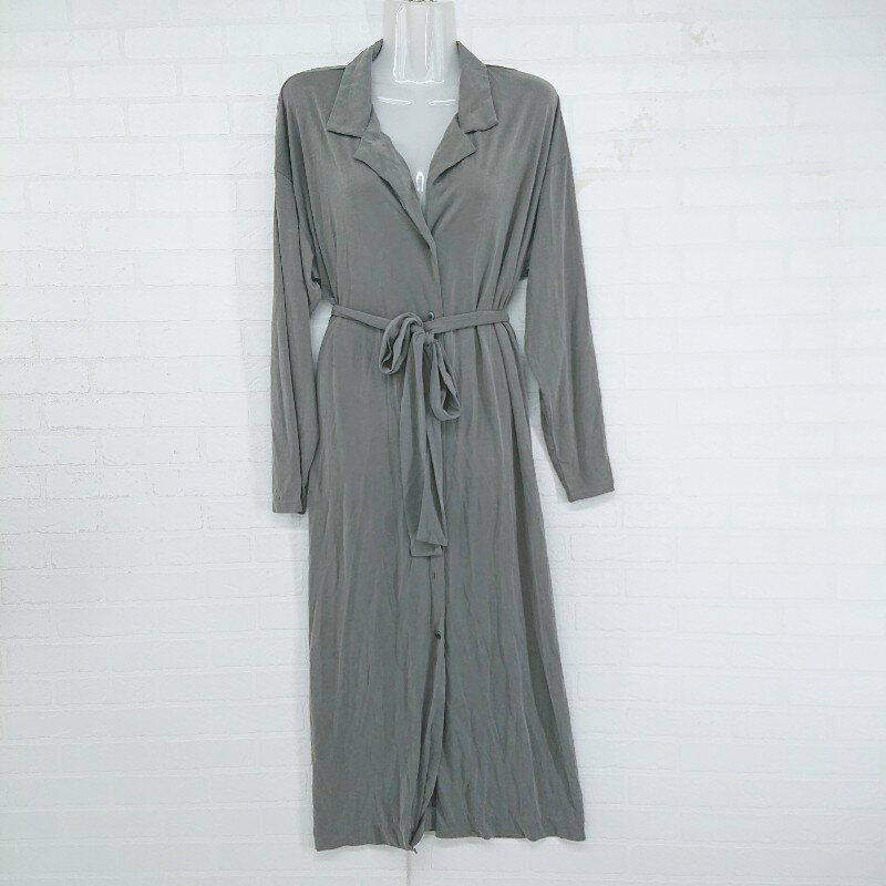 ◇ ◎ TRUNC 88 レーヨン とろみ感 くすみカラー 長袖 膝下丈 ワンピース モスグリーン系 レディース P 【中古】