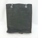 ◇ ZARA ザラ モノトーン スウェード調 チェーン ショルダー トート バッグ ブラック レディース P 【中古】