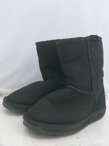 ◇ emu エミュー 裏ボア ショート ムートンブーツ サイズ W6 M5 ブラック レディース メンズ E 【中古】