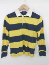 ◇ POLO RALPH LAUREN キッズ 子供服 ワイドボーダー 長袖 ポロシャツ サイズM(10-12) イエロー ネイビー メンズ P 【中古】