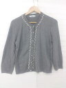 ◇ ZARA KNIT ザラ 装飾パール ハイゲージニット 長袖 カーディガン サイズ EUR M USA M MEX 28 グレー レディース P 【中古】|詳細画像