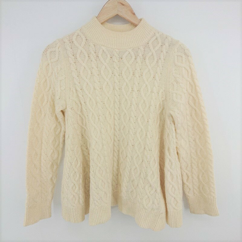 ◇ Ray BEAMS レイ ビームス ケーブル 長袖 ニット セーター ベージュ系 レディース P 【中古】