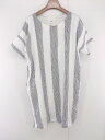 ◇ AZUL BY MOUSSY シンプル 涼しげ ストラップ 半袖 膝丈 ワンピース サイズFREE ホワイト グレー レディース E 【中古】