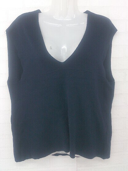 ◇ titivate ティティベイト Vネック デイリー使い 着回し ニット ベスト サイズS ネイビー レディース E 【中古】