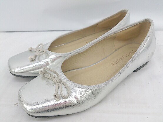 ◇ LibertyDoll リバティードール スクエアトゥ パンプス バレエ シューズ サイズM シルバー レディース E 【中古】