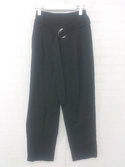 ◇ ◎ SENSE OF PLACE by URBAN RESEARCH 大人女子 無地 タック テーパード パンツ サイズ36 ブラック レディース E 【中古】