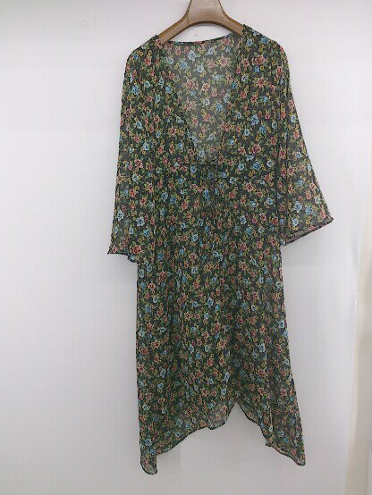 ◇ PAGEBOY ページボーイ ALICIA 花柄 シアー 長袖 カーディガン サイズF ブラック系 マルチ レディース E 【中古】