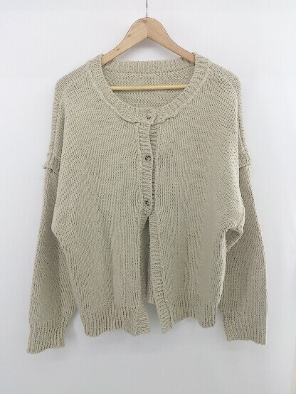 ◇ ◎ tiptop ティップトップ 2WAY オーバーサイズ ニット 長袖 カーディガン サイズF ベージュ レディース E 【中古】