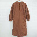 ◇ ITEMS URBAN RESEARCH 無地 カジュアル バンドカラー 長袖 膝下丈 ワンピース サイズF ブラウン系 レディース E 【中古】