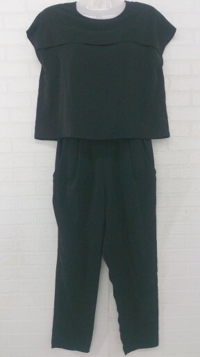 ◇ apart by lowrys アパートバイ ローリーズ レイヤード風 半袖 オールインワン サイズM ブラック レディース E 【中古】 ◇ apart by lowrys アパートバイ ローリーズ レイヤード風 半袖 オールインワン サイズM ブラック レディース E 【中古】