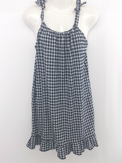 ◇ MANGO キッズ 子供服 ギンガムチェック 膝下丈 ワンピース サイズ 13/14YEARS 164cm ブラック ホワイト レディース E 【中古】