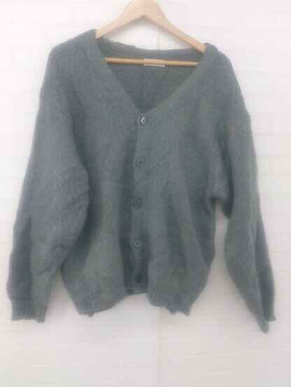 ◇ WEGO ウィゴー シンプル 無地 ハイゲージニット 長袖 カーディガン サイズM グレー レディース メンズ P 【中古】