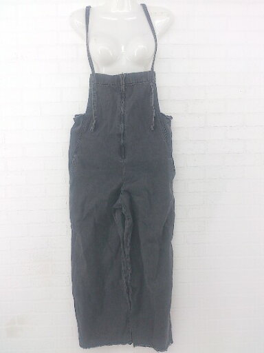 ◇ JEANASIS ジーナシス デニム カットオフ サロペット サイズF ダークグレー レディース P 【中古】 ◇ JEANASIS ジーナシス デニム カットオフ サロペット サイズF ダークグレー レディース P 【中古】