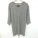 ◇ nano&co nano universe グレンチェック Vネック 長袖 膝丈 ワンピース サイズ38 ホワイト ブラック マルチ レディース P 【中古...