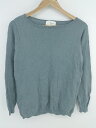 ◇ antiqua アンティカ シンプル 無地 コットンニット 長袖 カットソー サイズS ブルーグレー系 レディース メンズ P 【中古】