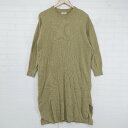 ◇ ITEMS URBAN RESEARCH サイドスリット 長袖 膝下丈 ニット ワンピース サイズF カーキ系 レディース P 【中古】