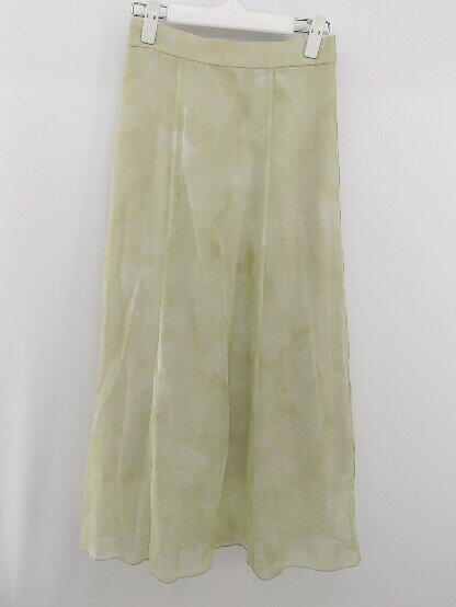 ◇ ViS ビス 総柄 シアー バックゴム ロング フレア スカート サイズM モスグリーン系 レディース P 【中古】