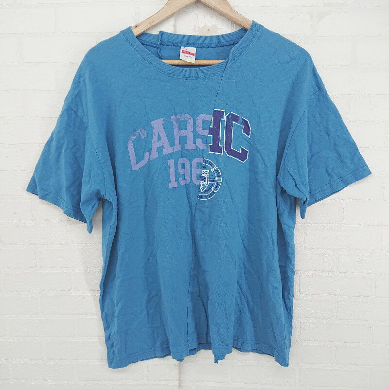 ◇ niko and … ニコアンド プリント リメイク風 半袖 Tシャツ カットソー サイズF ブルー メンズ レディース P 【中古】