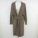 ◇ ◎ URBAN RESEARCH ケーブル編み ウール混 ロング 長袖 ニット カーディガン サイズF ブラウン系 レディース P 【中古】(4)