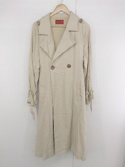 ◇ ◎ somari ソマリ ベルト付 プリーツ ドッキング 長袖 トレンチ コート サイズ2 ベージュ レディース P 【中古】