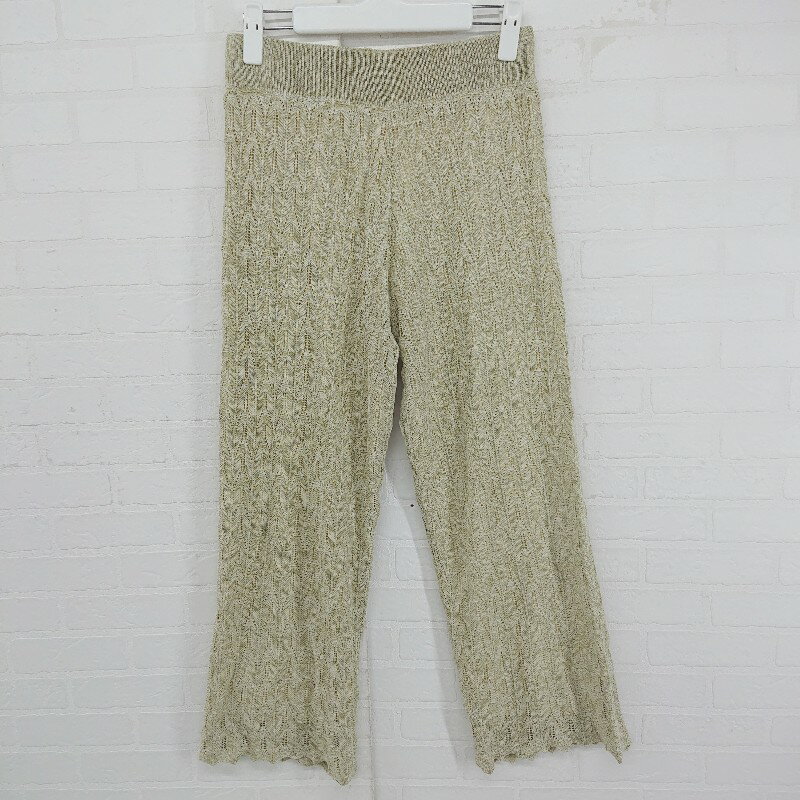 ◇ Simplicite シンプリシテェ デザインニット 涼しげ イージーパンツ グリーン レディース P 【中古】