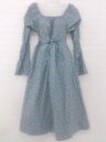 ◇ ◎ Heather ヘザー 小花柄 甘め ガーリー 長袖 膝下丈 ワンピース サイズF ブルー マルチ レディース P 【中古】