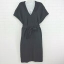 ◇ ◎ Dn noir pual ce cin 起毛 Vネック ゆったり 半袖 膝下丈 ワンピース ブラック レディース P 【中古】