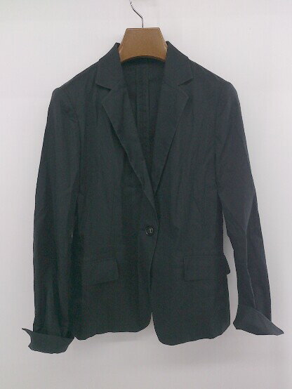 ◇ green label relaxing UNITED ARROWS かっちり 1B 長袖 テーラードジャケット サイズ38 ブラック レディース P 【中古】