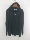 ◇ FILA フィラ ロゴ刺繍 シンプル 長袖 プルオーバー パーカー サイズL ブラック系 メンズ P 【中古】