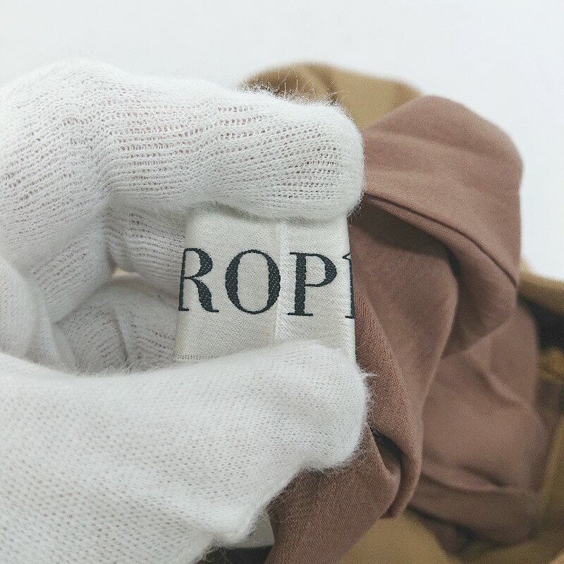 ◇ ROPE' ロペ レーヨン混 とろみ感 プリーツ ガウチョ パンツ サイズ38 イエローベージュ系 レディース P 【中古】