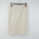 ◇ green label relaxing UNITED ARROWS リネン混 スリット 膝丈 タイト スカート サイズ36 ライトベージュ系 レディース P 【中古】(4)