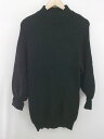 ◇ DURAS デュラス ハイネック 長袖 ミニ ニット ワンピース サイズF ブラック レディース P 【中古】