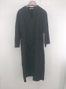 ◇ ◎ ECLIN エクラン シンプル 無地 キーネック 長袖 膝下丈 ワンピース サイズF ブラック レディース P 【中古】