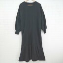 ◇ Re:EDIT リエディ 裏起毛 マーメイド 長袖 ロング ワンピース サイズMT ブラック レディース E 【中古】