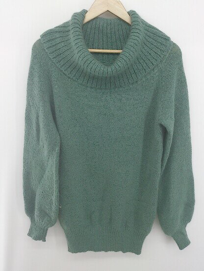 ◇ CROLLA クローラ モヘア混 タートルネック 長袖 ニット セーター モスグリーン系 レディース メンズ P 【中古】