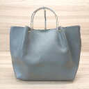 ■ Simplicite シンプリシテェ シンプル スクエア 大容量 無地 ハンドバッグ グレー レディース E 【中古】