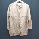 ◇ koe コエ 無地 シンプル ナチュラル カジュアル 着回し 万能 長袖 シャツ サイズF ブラウン メンズ レディース E 【中古】