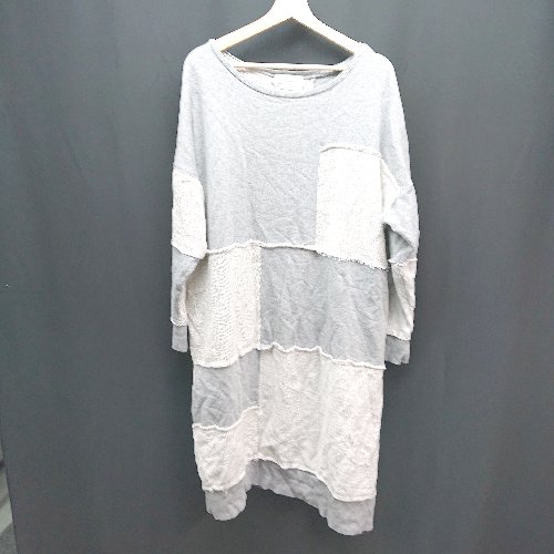 ◇ antique オーバーサイズ ラウンドネック スウェット生地 長袖 カットソー 表記なし グレー レディース E 【中古】