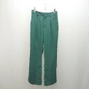 ◇ apres jour mignon アプレジュールミニョン バックウエストゴム タック入り センタープレス パンツ サイズM グリーン E 【中古】