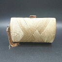 ◇ ◎ ノーブランド 2way フリンジ シンプル オシャレ ゴージャス コンパクト パーティーバッグ ゴールド レディース E 【中古】
