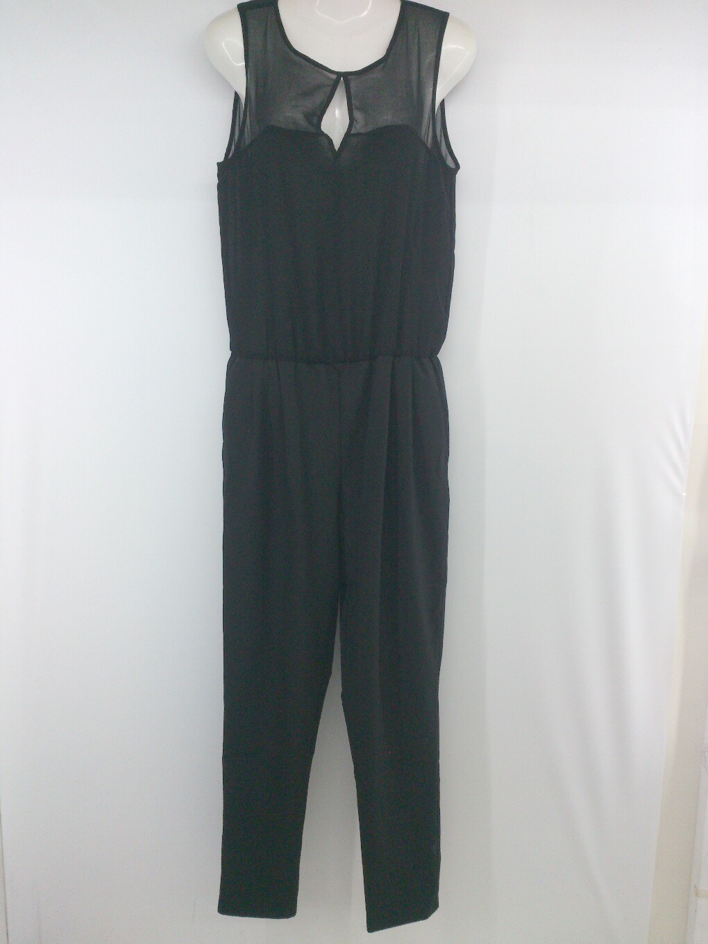 ◇ ZARA BASIC ザラ 大人女子 切替 ノースリーブ オールインワン サイズEUR M USA M MEX 28 ブラック レディース P 【中古】