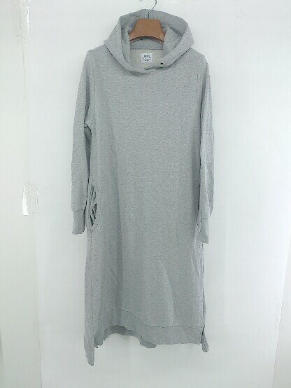 ◇ coen コーエン カジュアル 無地 フーディ 長袖 膝下丈 スウェット ワンピース サイズF グレー レディース P 【中古】(4)