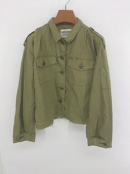 ◇ URBAN RESEARCH カジュアル カットオフ ミリタリー 長袖 シャツ ジャケット サイズF カーキ系 レディース P 【中古】