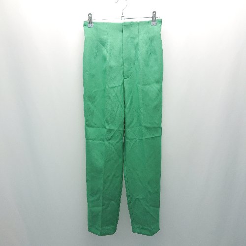 ◇ re:edit センタープレス テーパード スラックス ハイウエスト スタイルアップ パンツ サイズSC グリーン レディース E 【中古】