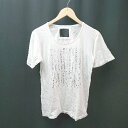 ◇ curet クルーネック カジュアル バックプリント コットン100% 半袖 Tシャツ 表記なし ホワイト レディース E 【中古】(4)