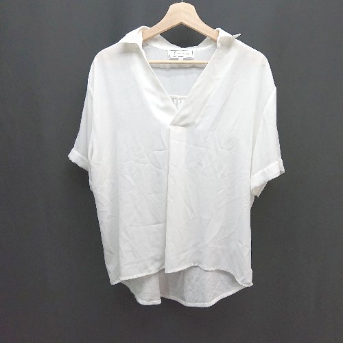 ◇ ROPE’PICNIC ロペピクニック 大人 シンプル 綺麗め 半袖 ブラウス サイズ40 ホワイト レディース E 【中古】